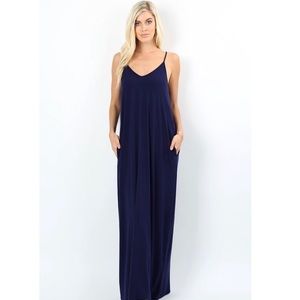 Last 1! 🌟Navy Maxi Dress with Pockets